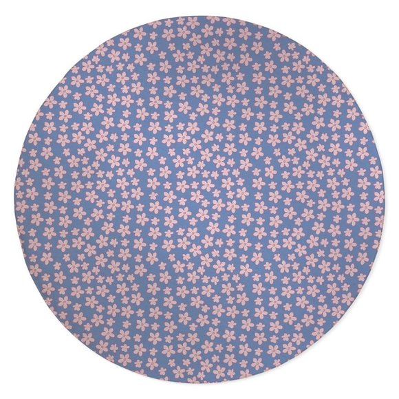 Terri Ellis Other - BOHO FLORAL BLUE and PINK Area Rug by Terri Ellis